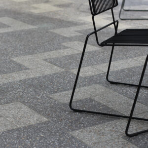 Terrazzo Honed Pavers Outdoor - Charcoal and Natural
