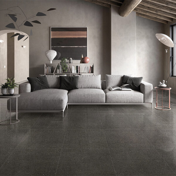 Stoneware Terrazzo Living Room Pavers | Basalt Black