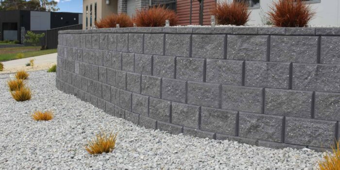 Textured Easy Lock Block Retaining Wall Charcoal