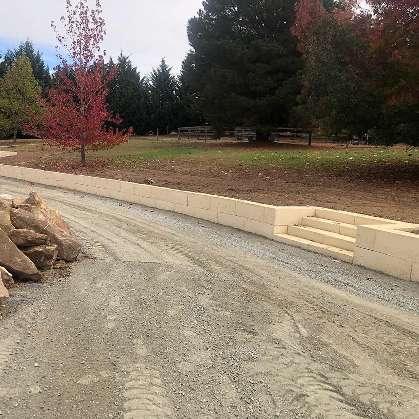 Limestone Block retaining wall